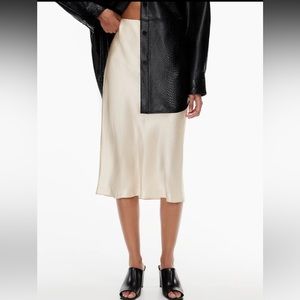 Aritzia Slip Midi Satin skirt